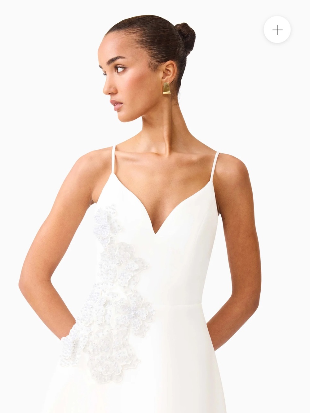 elliatt stella white 3d floral applique A-line bridal maxi gown dress large NEW - Picture 5 of 13